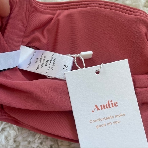 Andie Swim The Scala Top Swimming Suit Punch Pink Size Medium - Picture 9 of 11